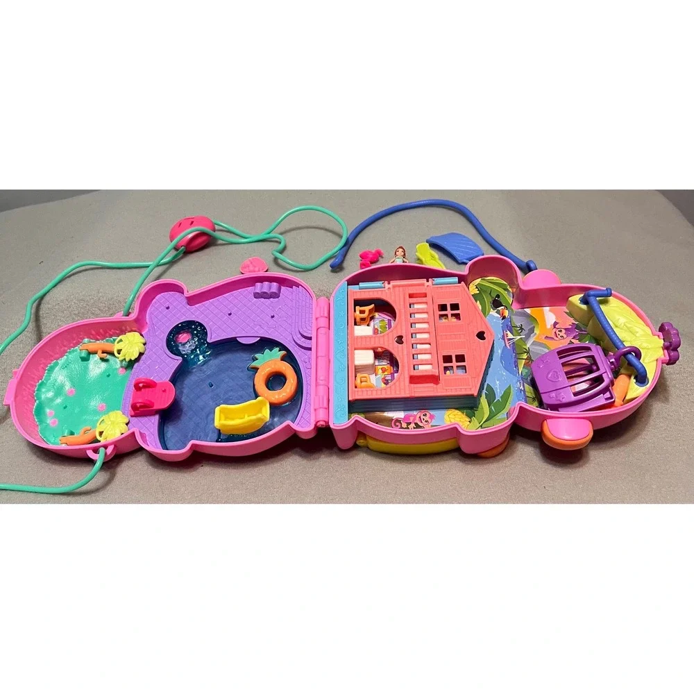 Mattel Polly Pocket Adventures in Rio 2 in 1 Momma Monkey & Baby Detachable-READ